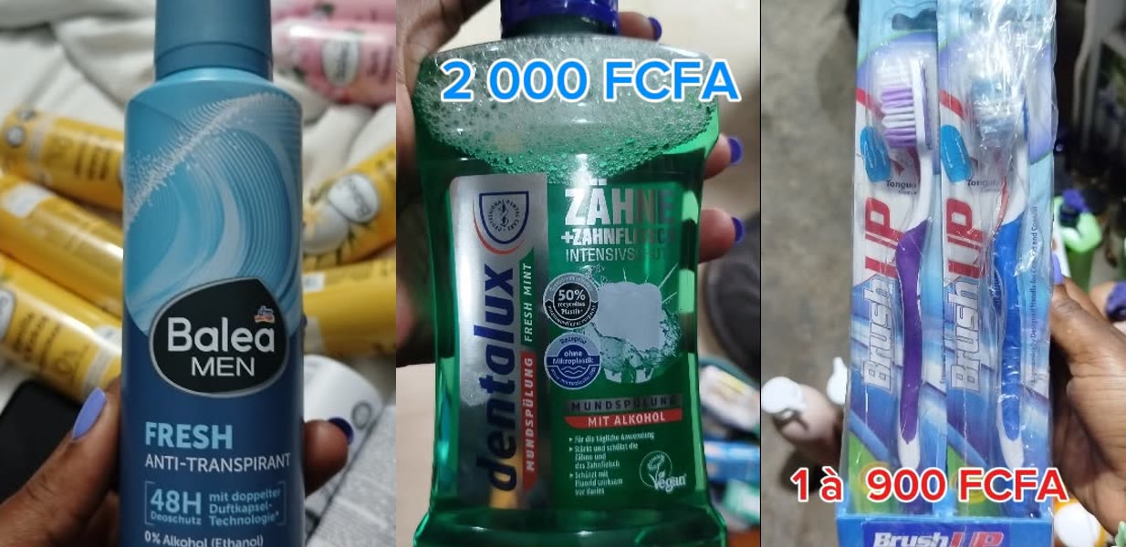 Déodorant Balea, bain de bouche Dentalux et brosse à dents Brush Up du pack fraîcheur HAPPY UP